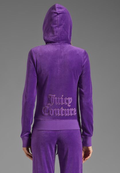 Juicy Couture Velour Logo Zip Hoodie in Winter Iris in Purple | Lyst