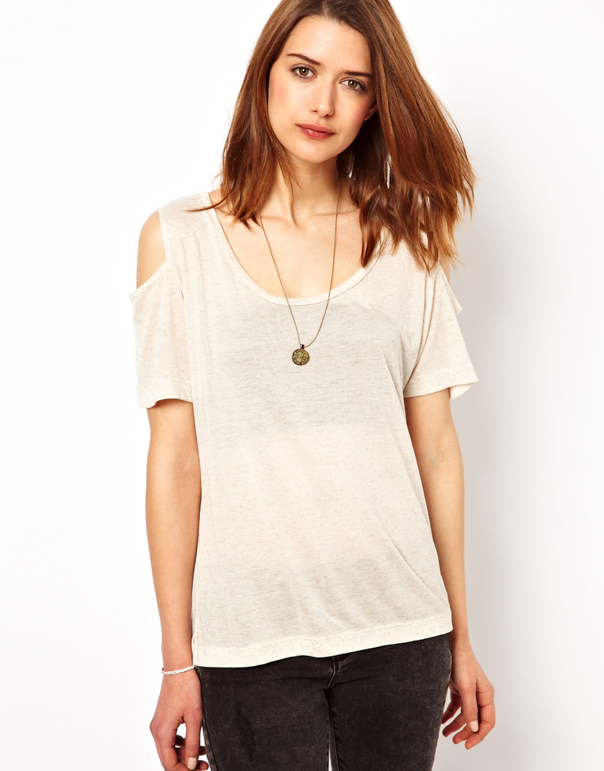 open shoulder t shirt