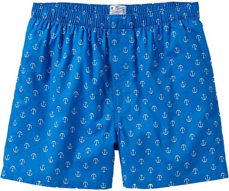 Old Navy Printed Boxer Shorts in Blue for Men (anchor) | Lyst