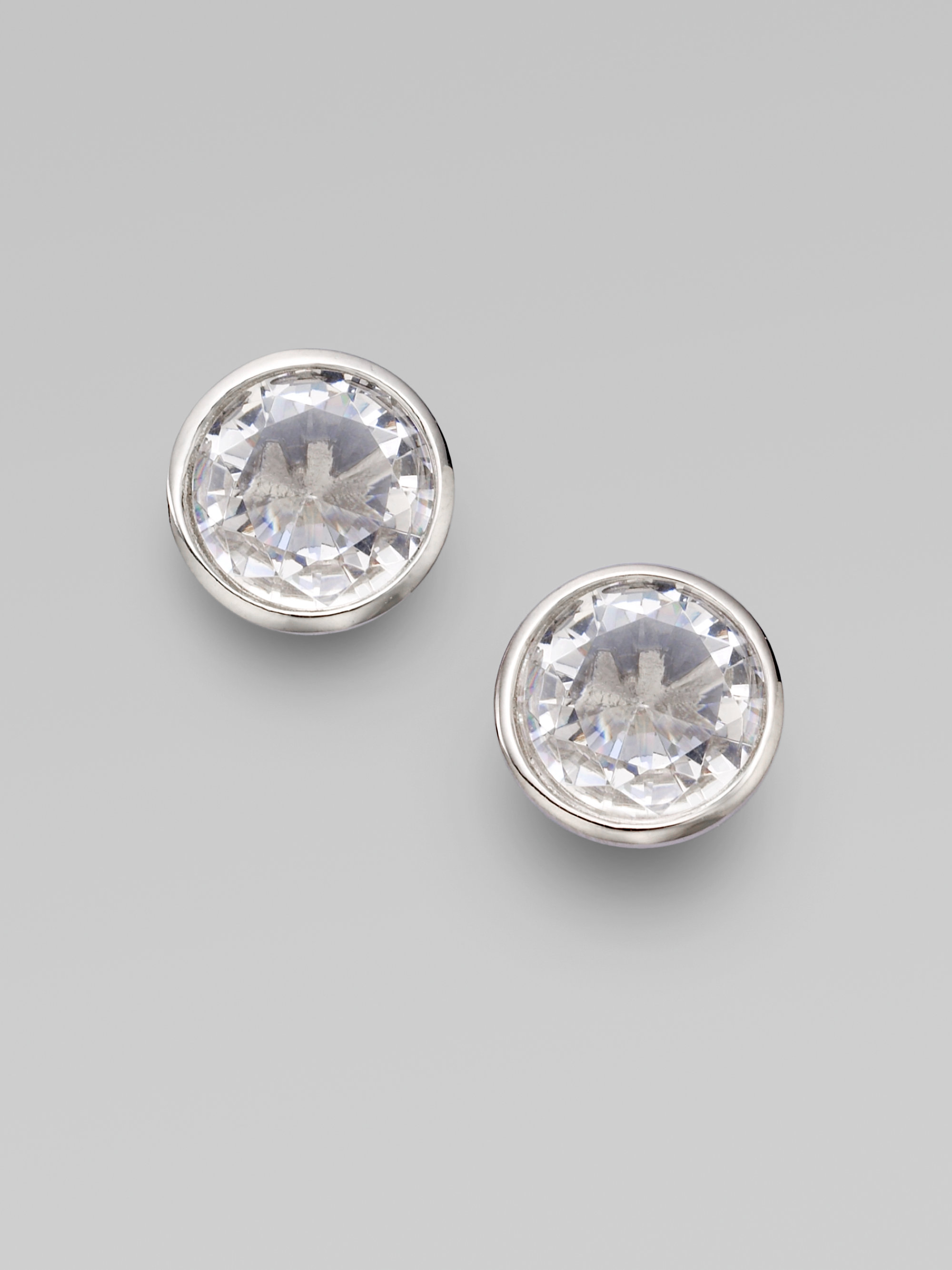 Michael Kors Silvertone Crystal Stud Earrings In Metallic Lyst Gallery