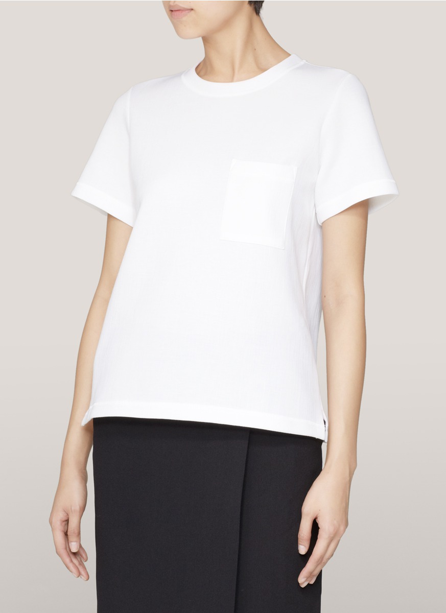 Proenza Schouler Neoprene Jersey T Shirt in White | Lyst