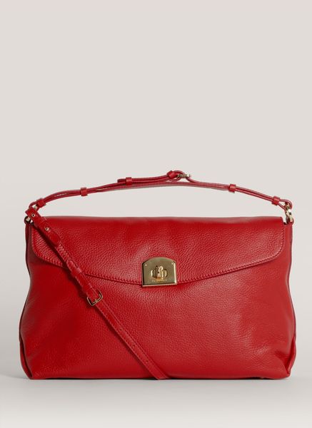 Sergio Rossi Medium Leather Shoulder Bag in Red | Lyst