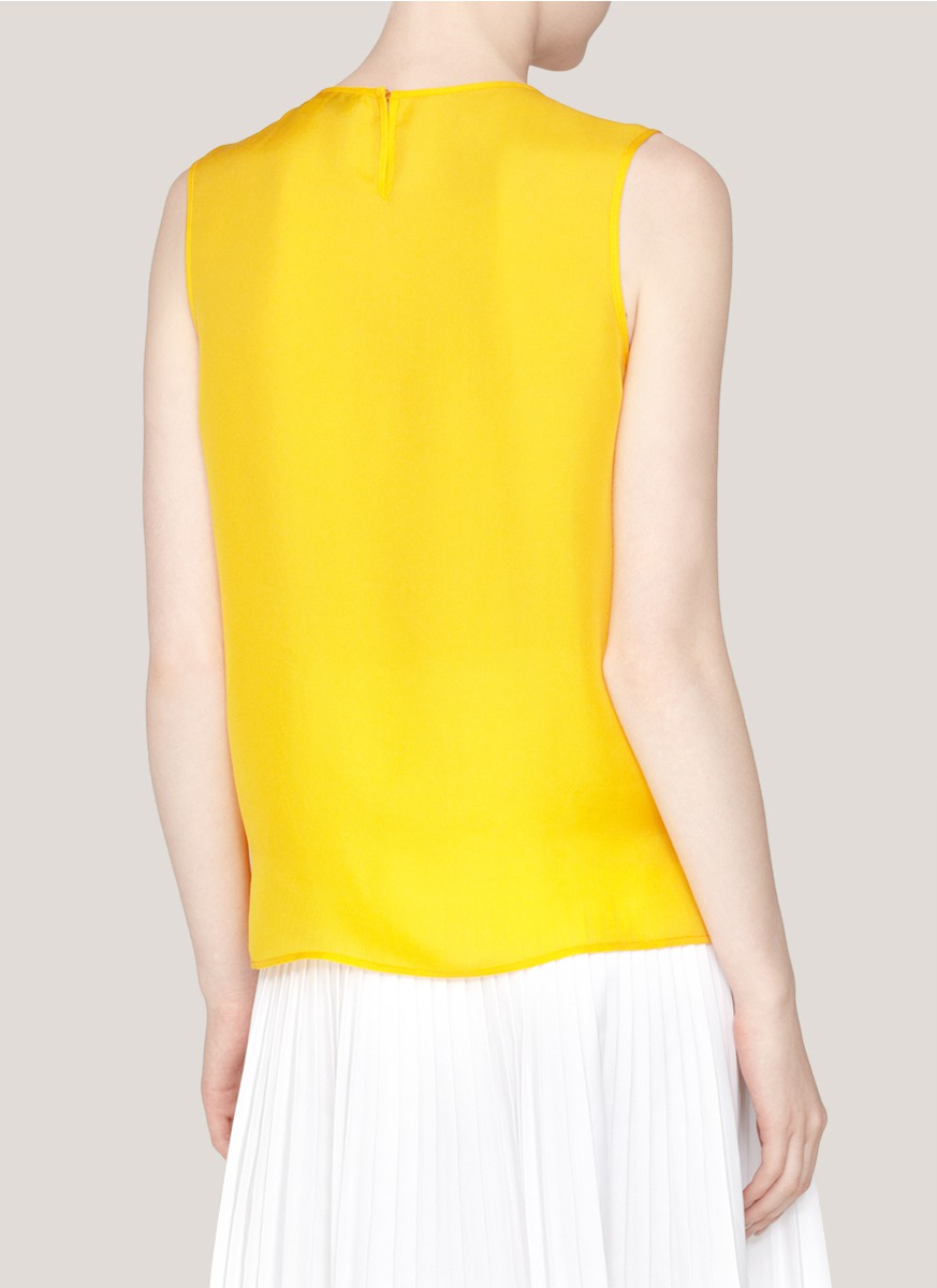 Lyst Stella Mccartney Twolayer Sleeveless Top in Yellow