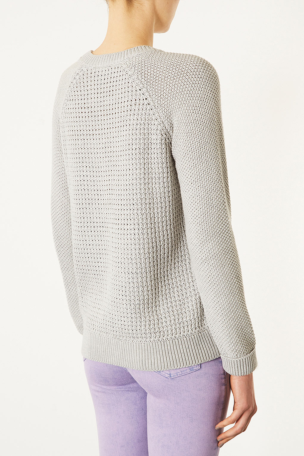 Topshop Knitted Scatter Front Jumper in Gray | Lyst