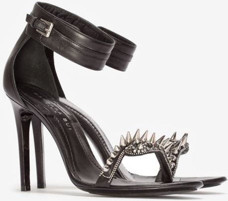 Barbara Bui Metal Spike High Heel Sandal in Black | Lyst