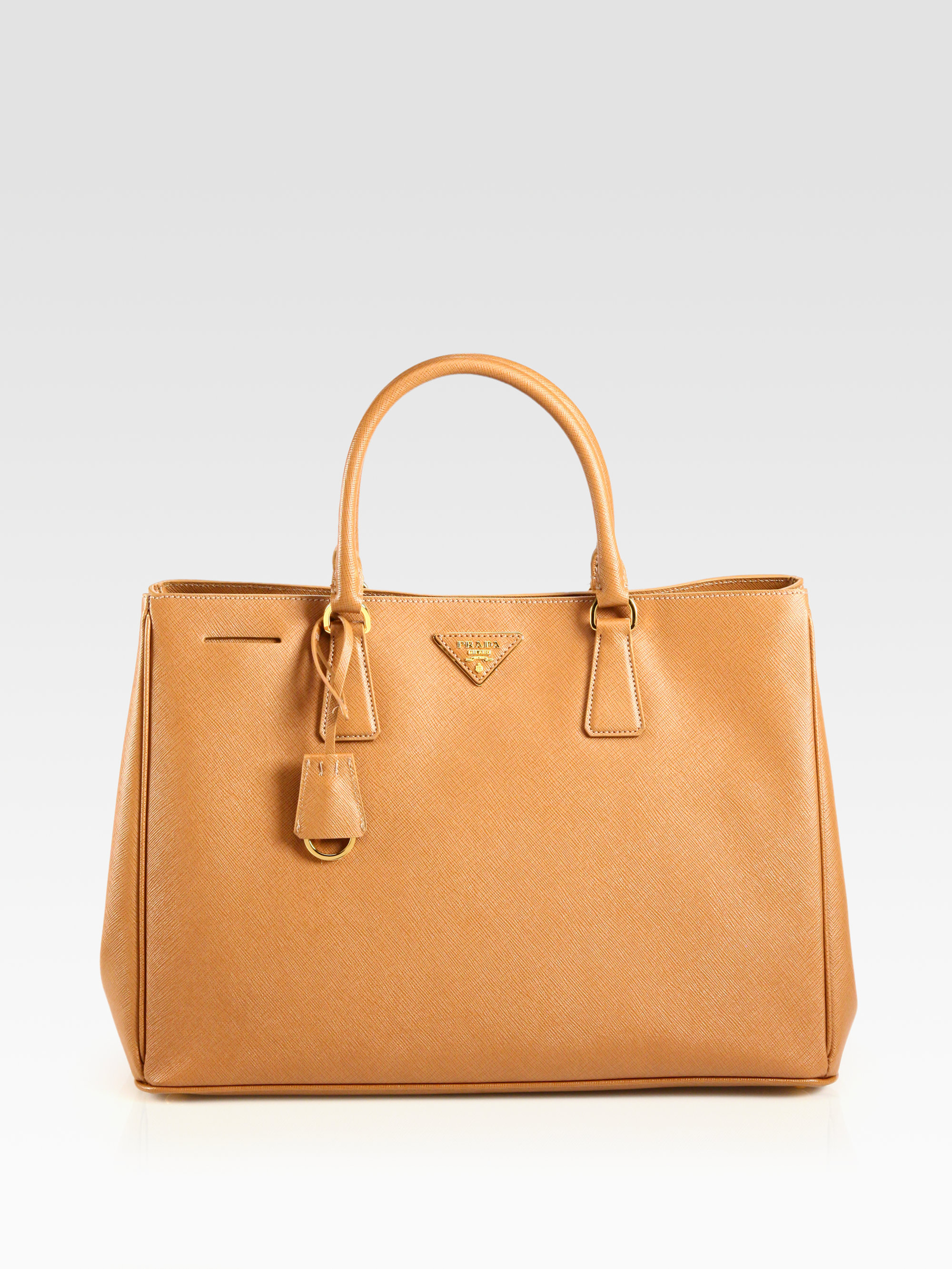 Prada Saffiano Lux Tote in Beige (caramel) | Lyst  