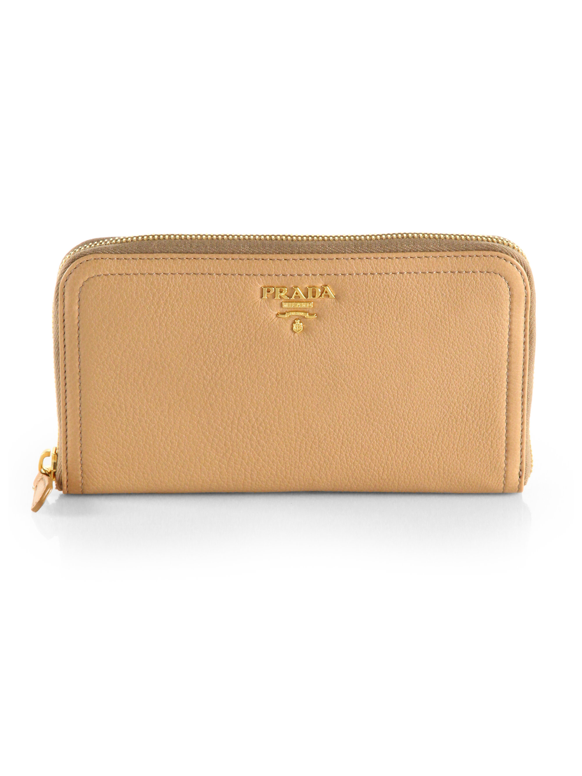 Prada Vitello Daino Continental Wallet in Beige (nocciola-tan) | Lyst  