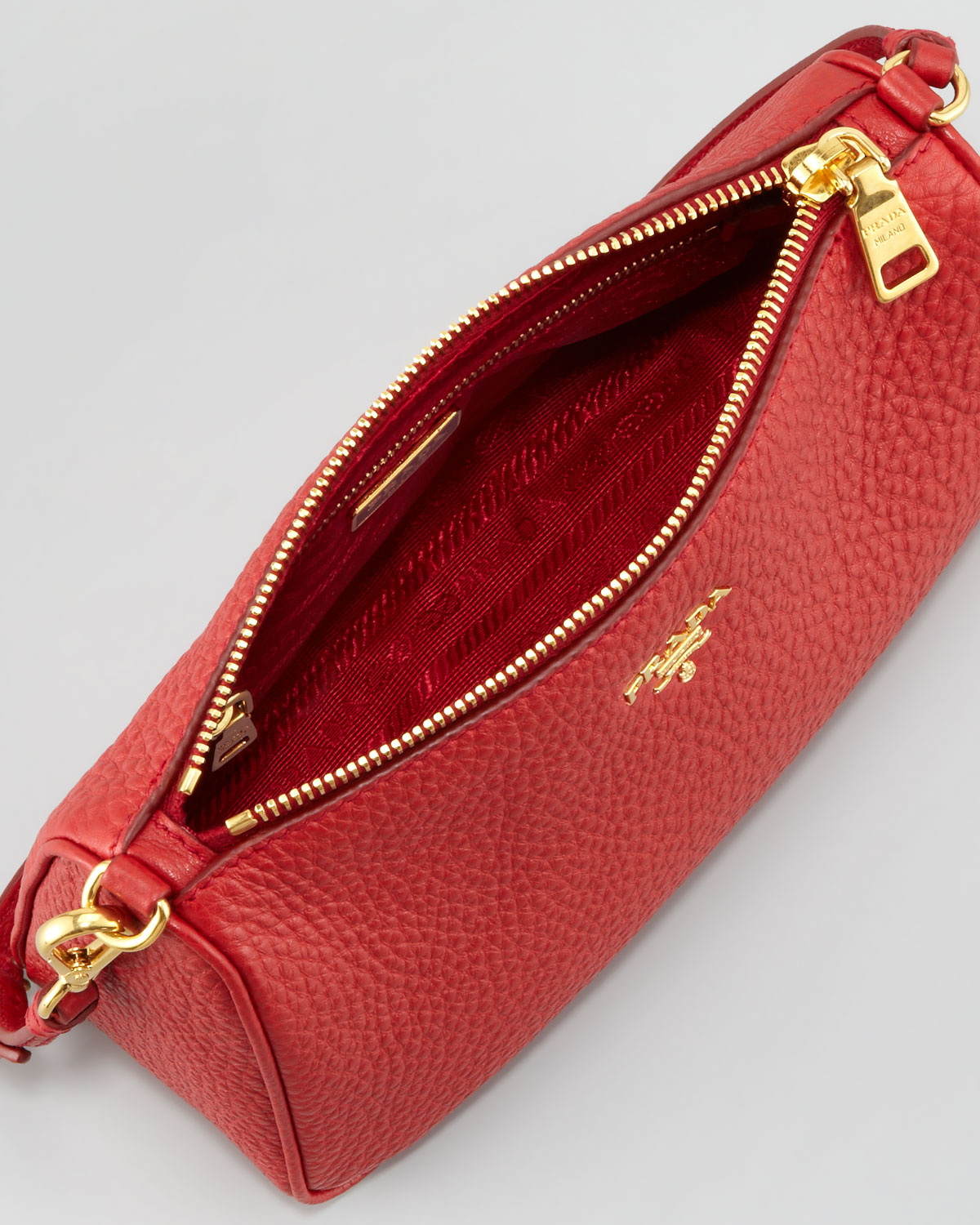 Lyst - Prada Daino Small Shoulder Bag in Red