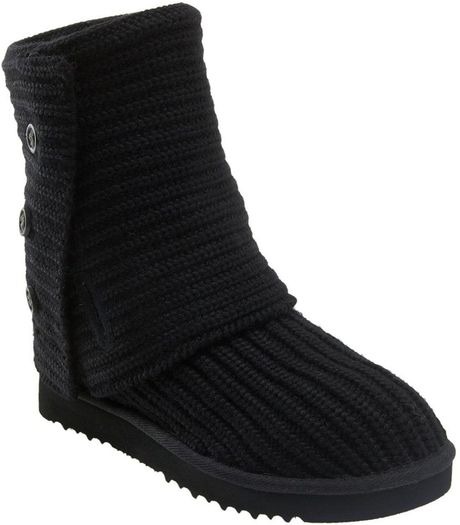 Ugg Cardy Classic Knit Boot Women in Black | Lyst
