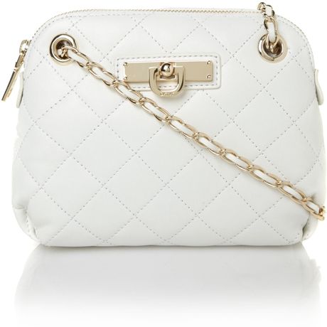 Dkny Items Quilted White Small Crossbody Bag in White | Lyst