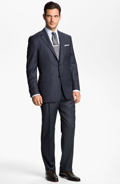 Hickey Freeman Windowpane Suit in Blue for Men | Lyst