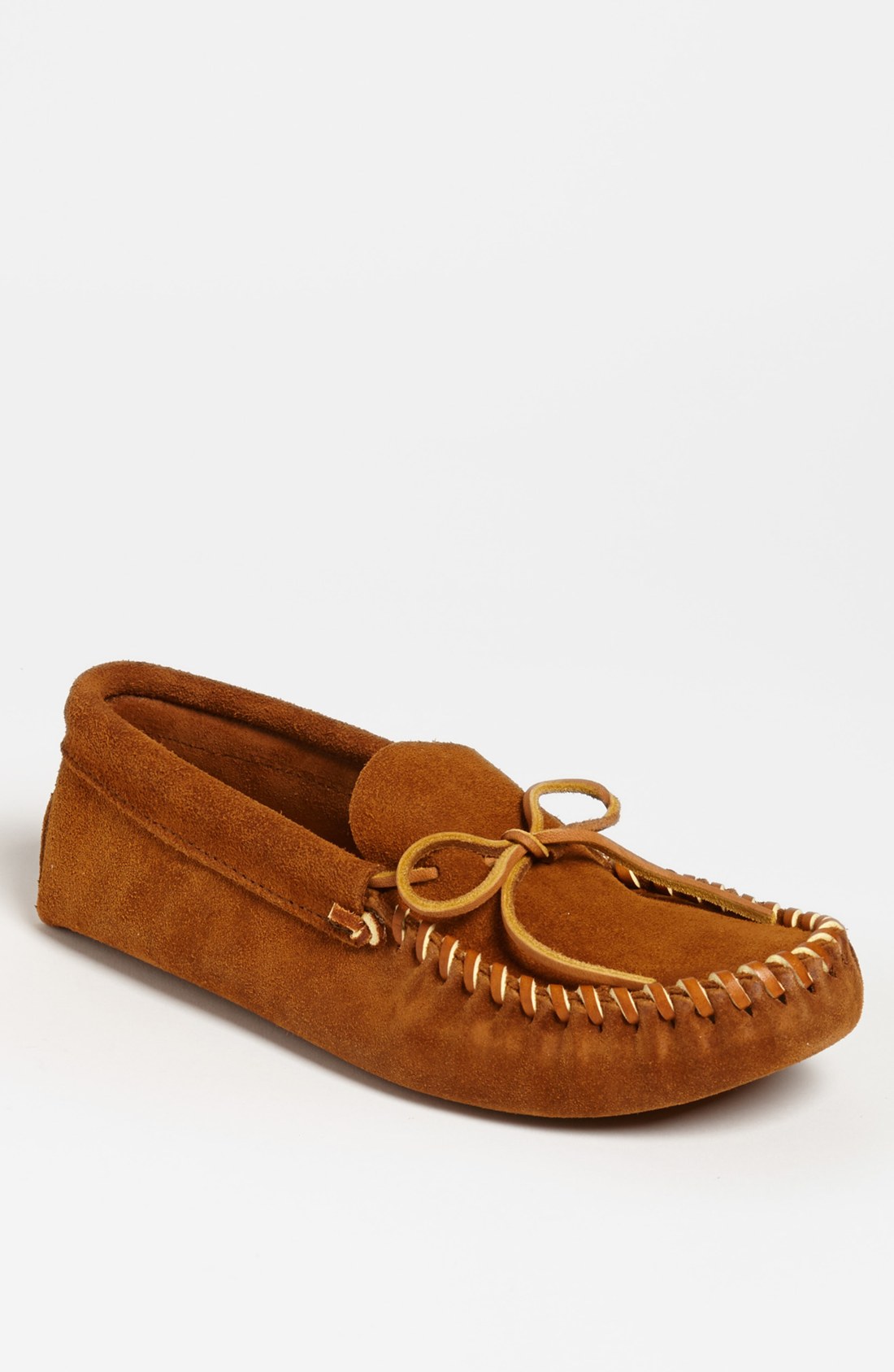 Minnetonka Suede Moccasin in Brown for Men (brown suede) | Lyst