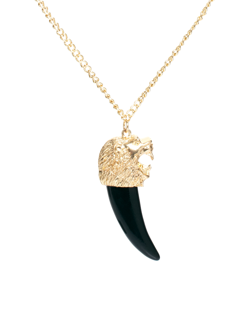 Lyst - Asos Lions Head Claw Necklace in Metallic for Men