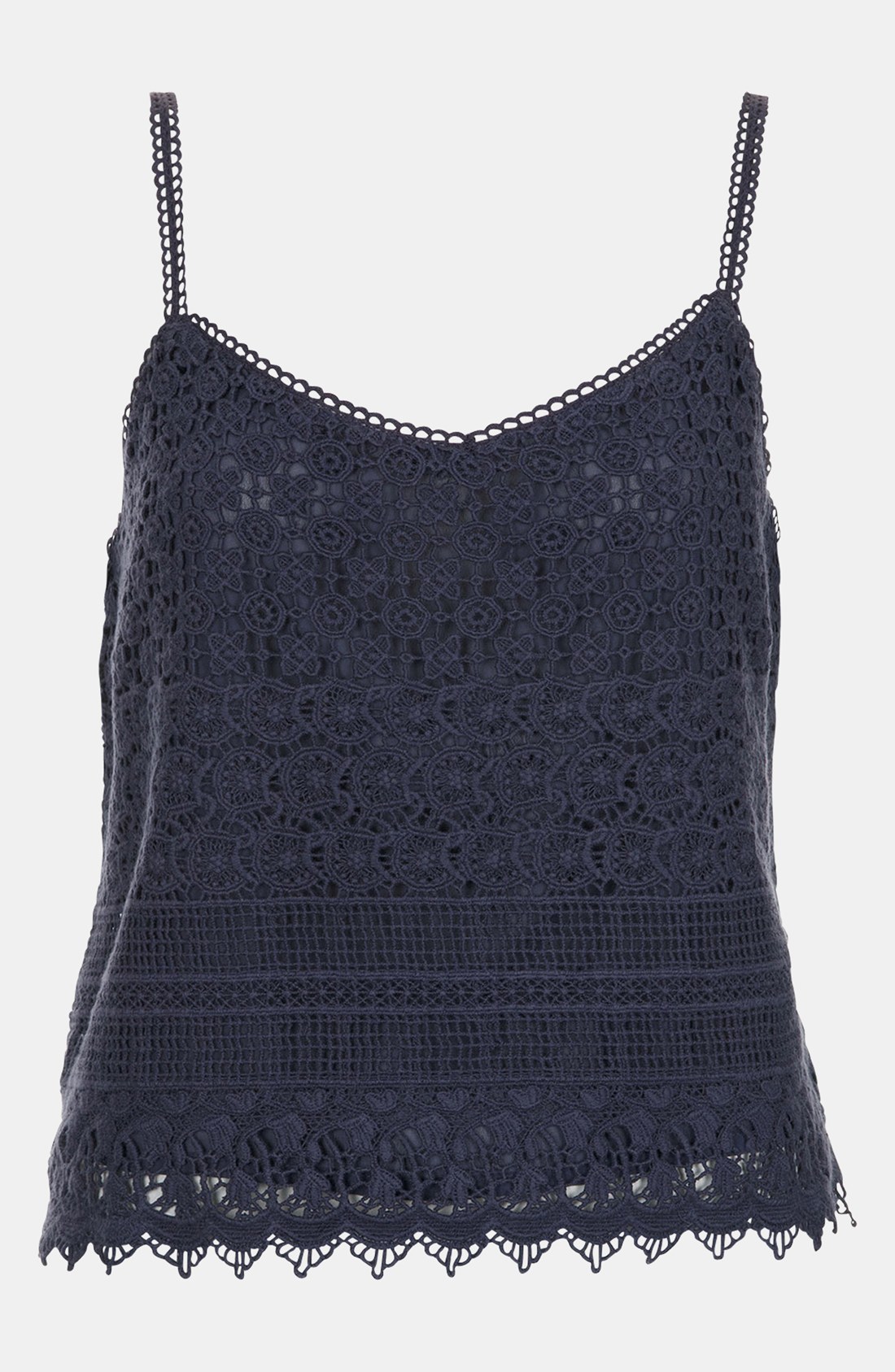 Topshop Crochet Camisole in Blue (navy blue) | Lyst
