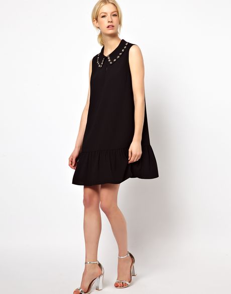 Boutique By Jaeger Boutique By Jaeger Dress with Embroidered Peter Pan ...