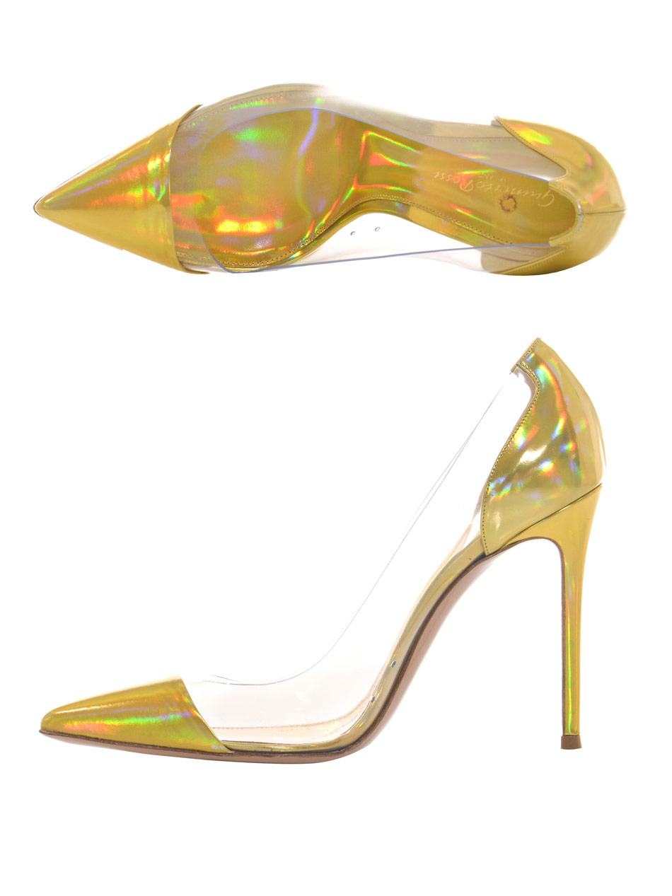 Lyst - Gianvito Rossi Exclusive Hologram Leather and Pvc Shoes in Metallic