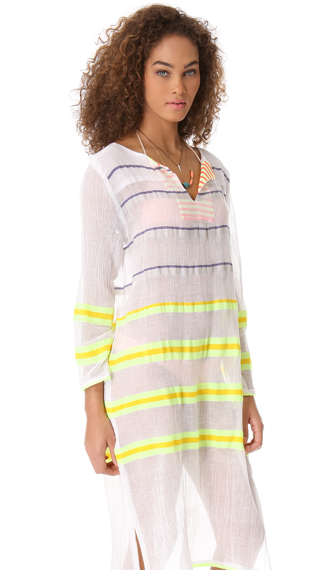 Lemlem Walsh Caftan Cover Up in Yellow | Lyst