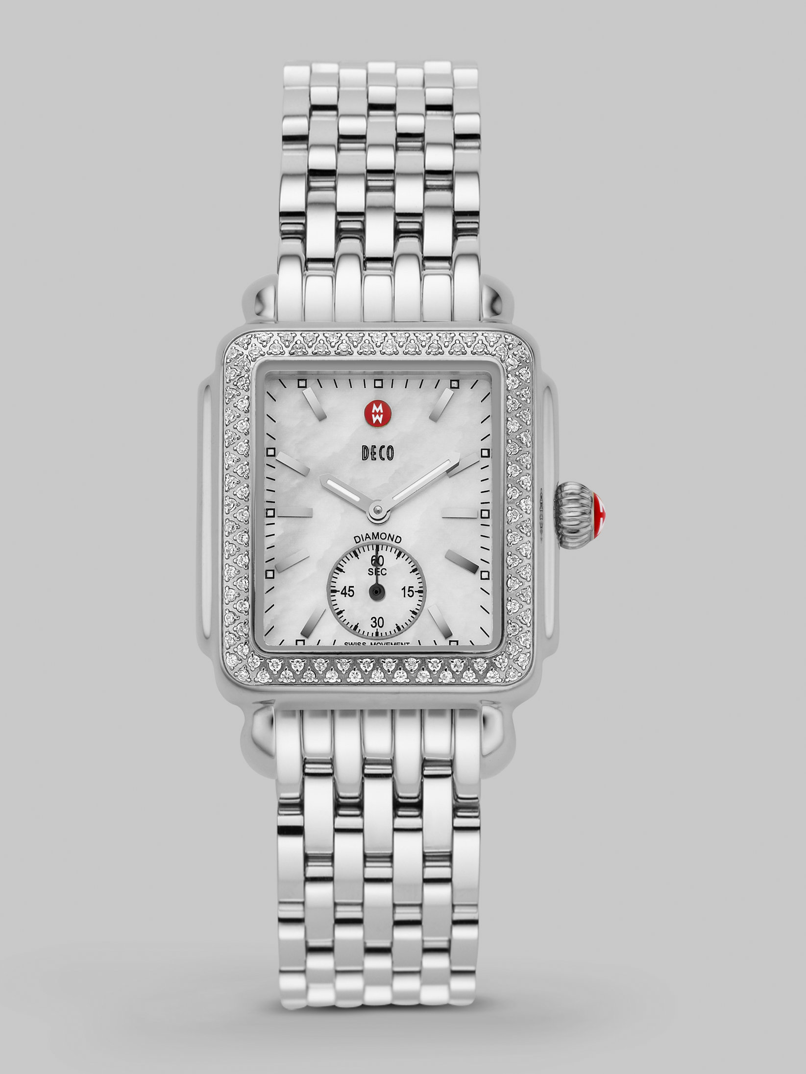 Michele Deco 16 Diamond, Mother-of-pearl & Stainless Steel