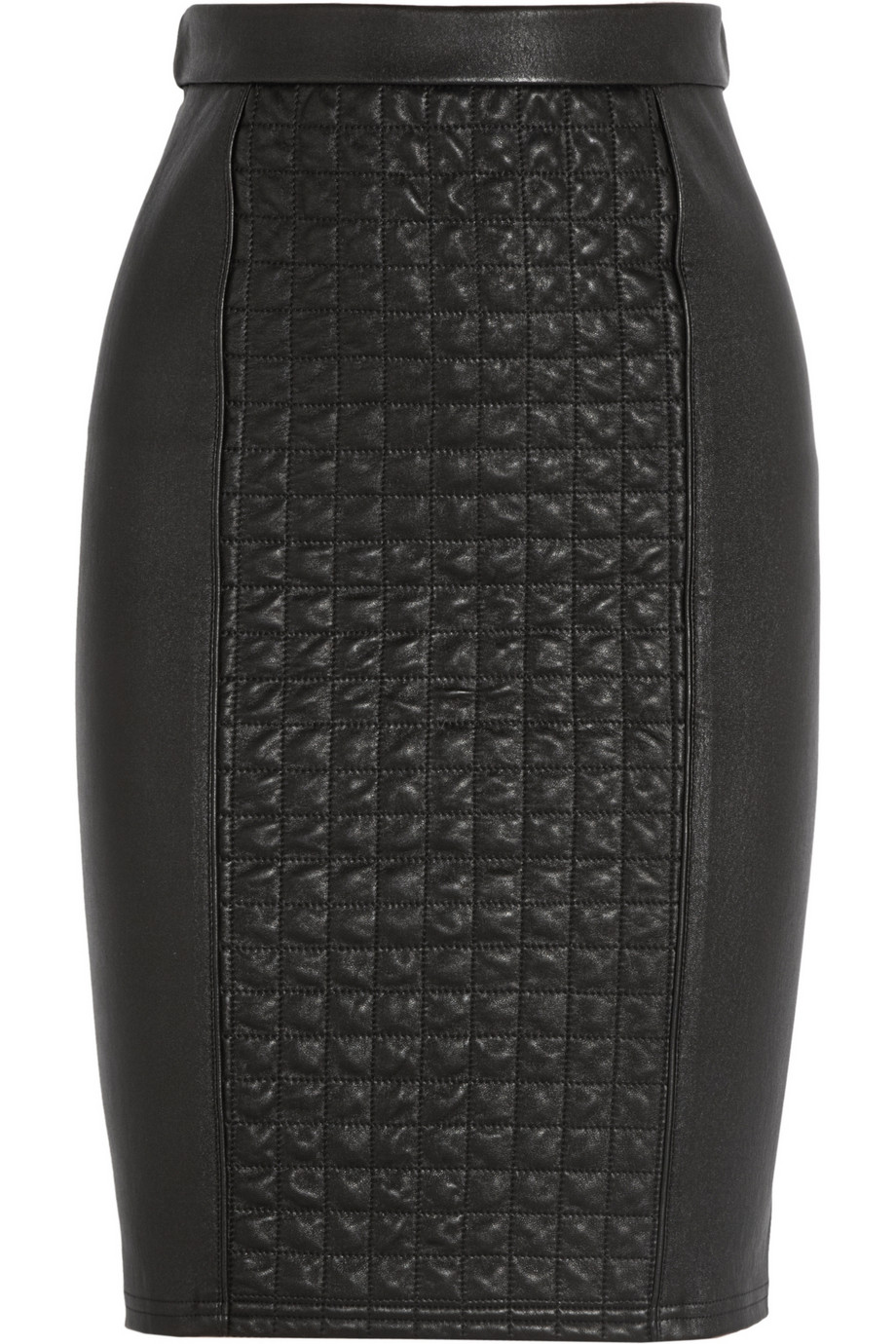 Roberto cavalli Quilted Stretch Leather Skirt in Black | Lyst