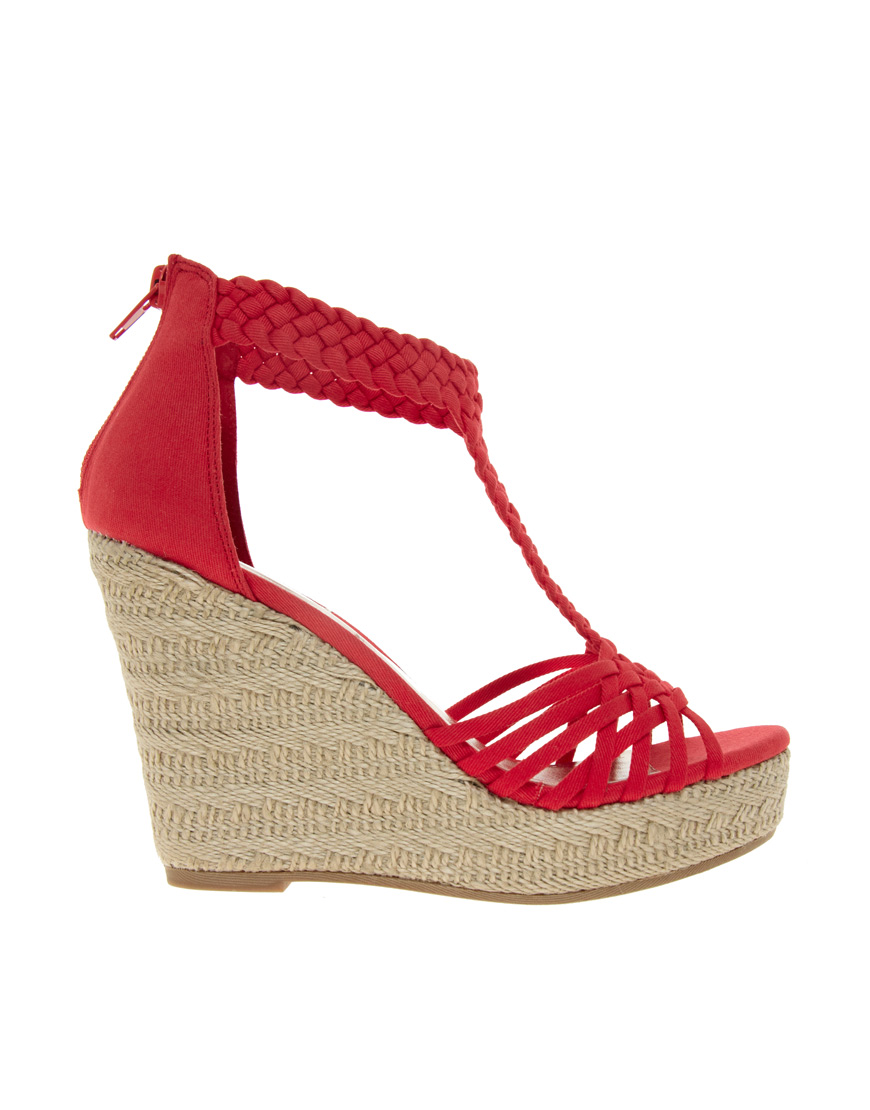 Lyst - Steve Madden Rise Weave Wedges in Pink