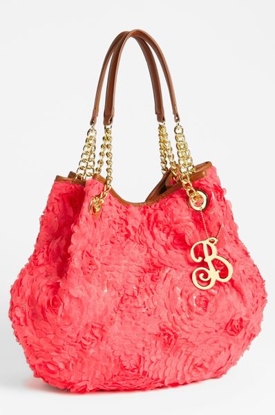 Betsey Johnson Rose Garden Tote in Pink (guava) | Lyst