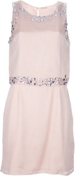 John Galliano Bejeweled Sleeveless Dress in Pink | Lyst