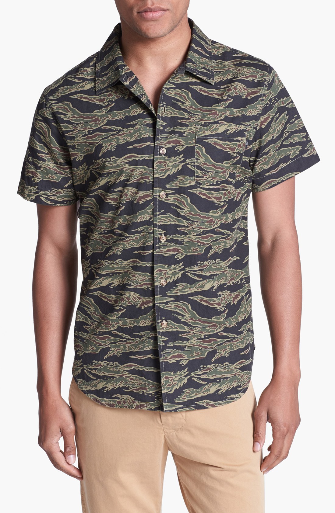 Obey Destroyer Camo Print Woven Shirt in Blue for Men (tiger camo) | Lyst