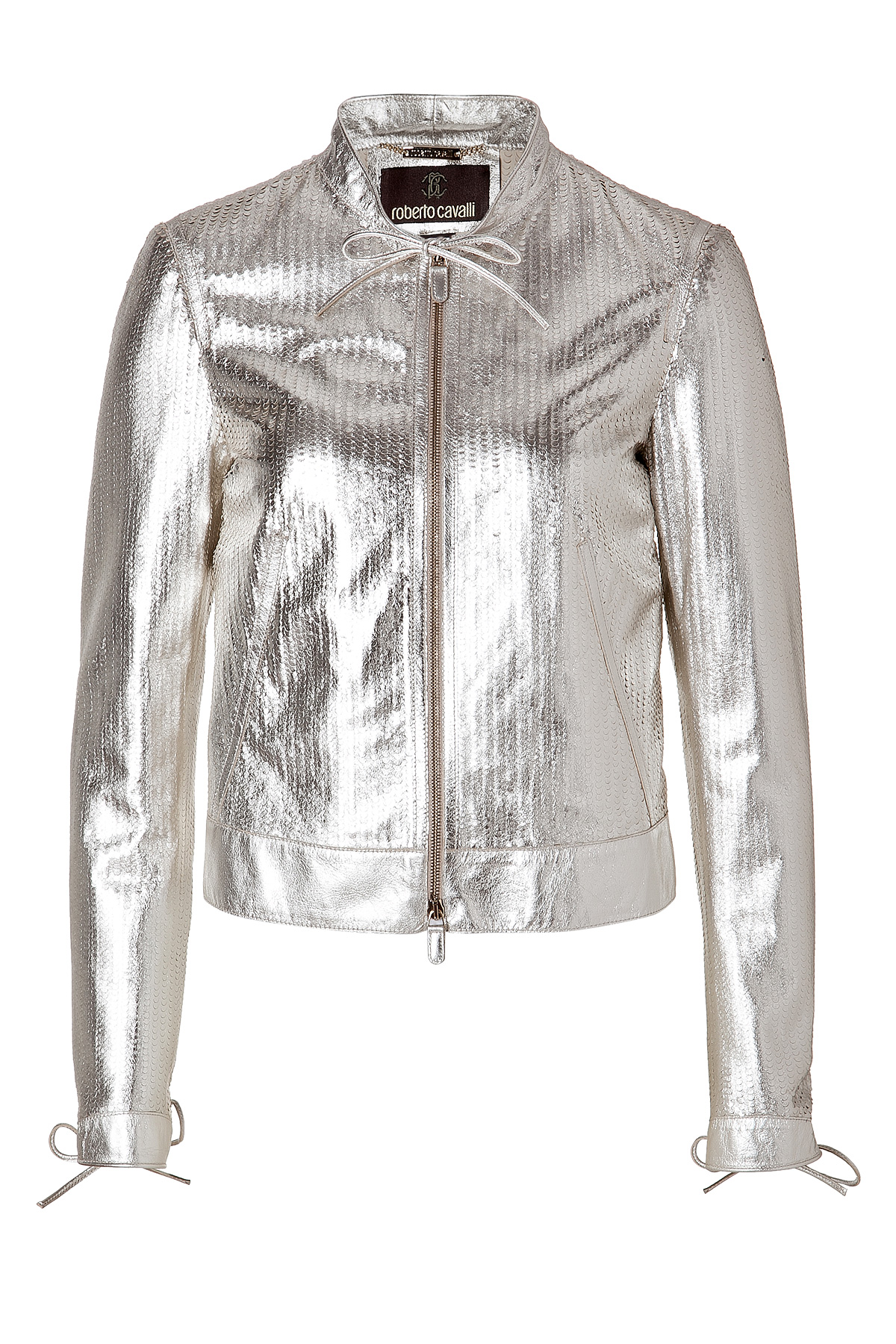 Lyst - Roberto cavalli Metallic Leather Jacket in Metallic
