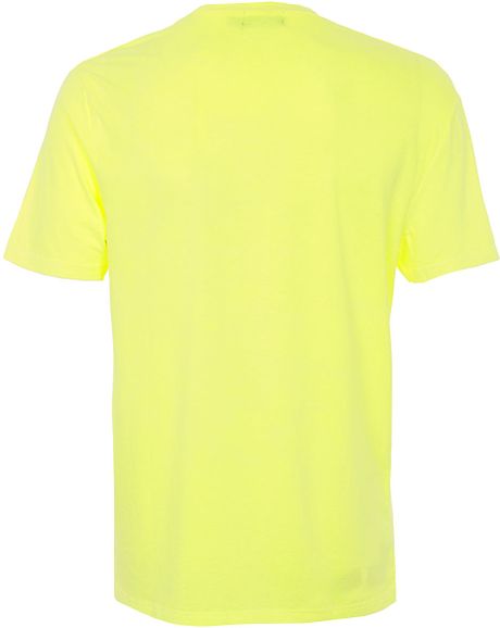 Topman Neon Yellow Pocket Tshirt in Yellow for Men | Lyst