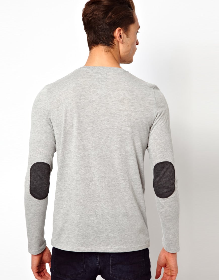 Lyst - Asos Long Sleeve T-shirt with Contrast Pocket and Elbow Patches ...