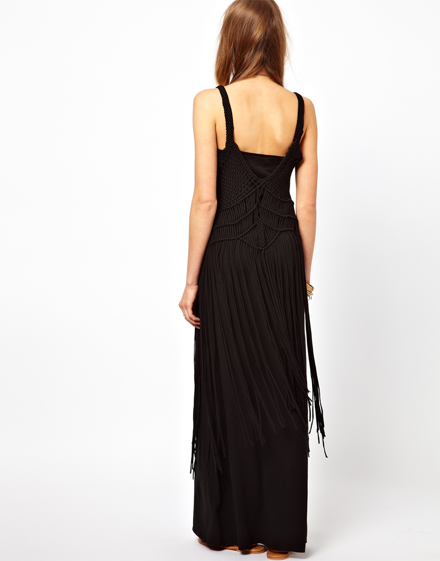 Lyst - Denim & Supply Ralph Lauren Fringed Maxi Dress in Black