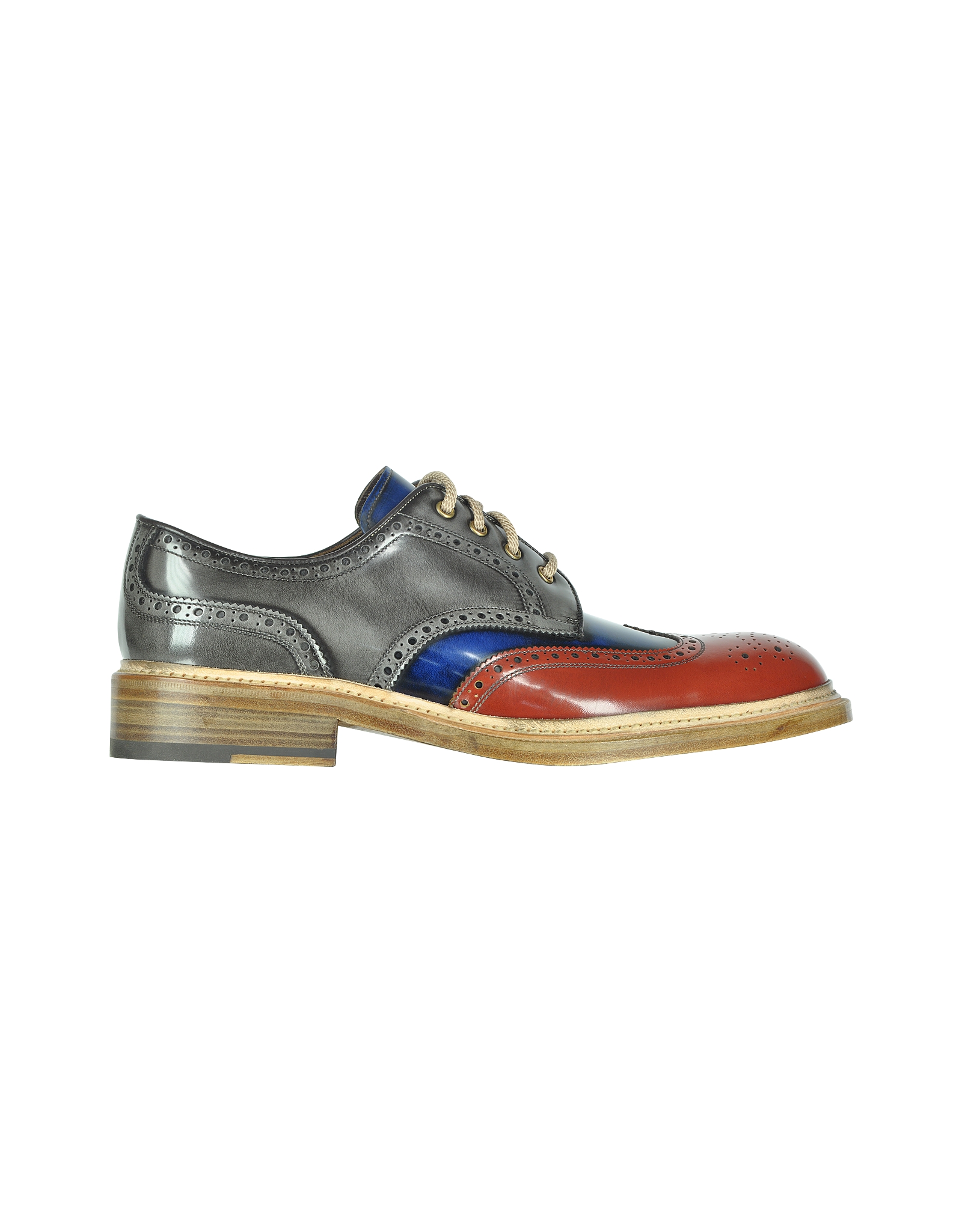 multicolor wingtip shoes