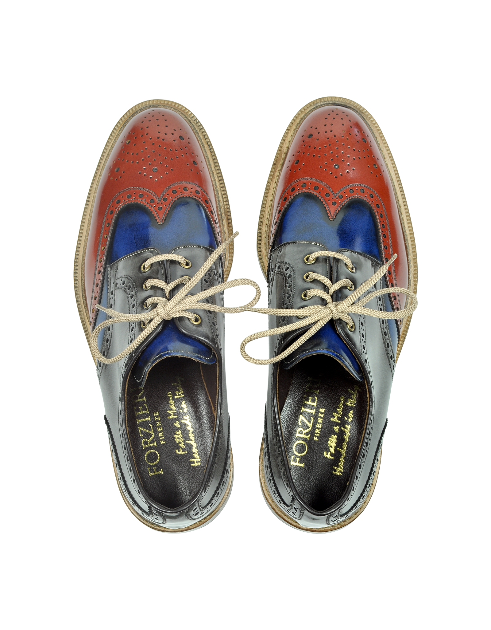 multicolor wingtip shoes