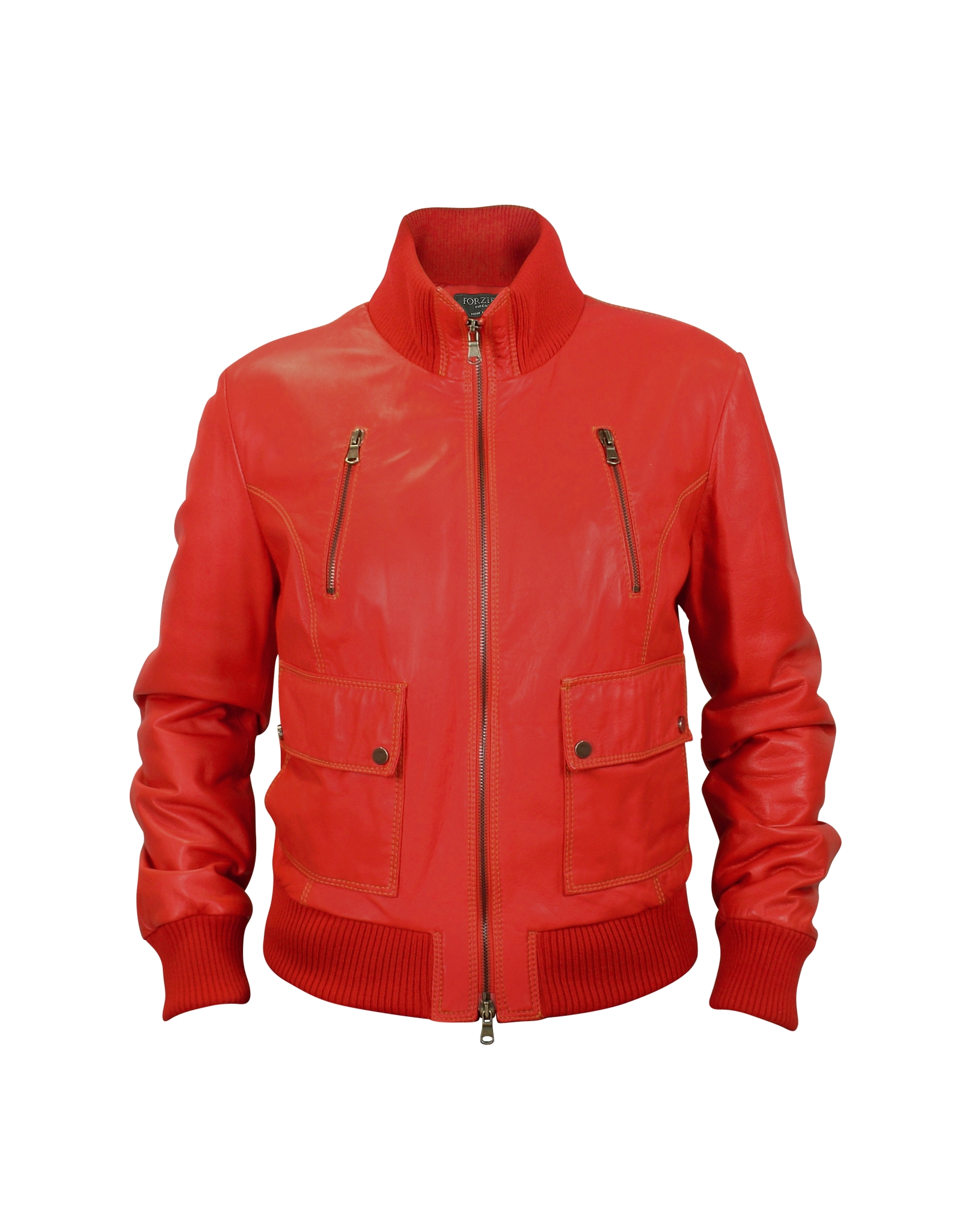 Forzieri Women&39s Red Leather Bomber Jacket in Red | Lyst