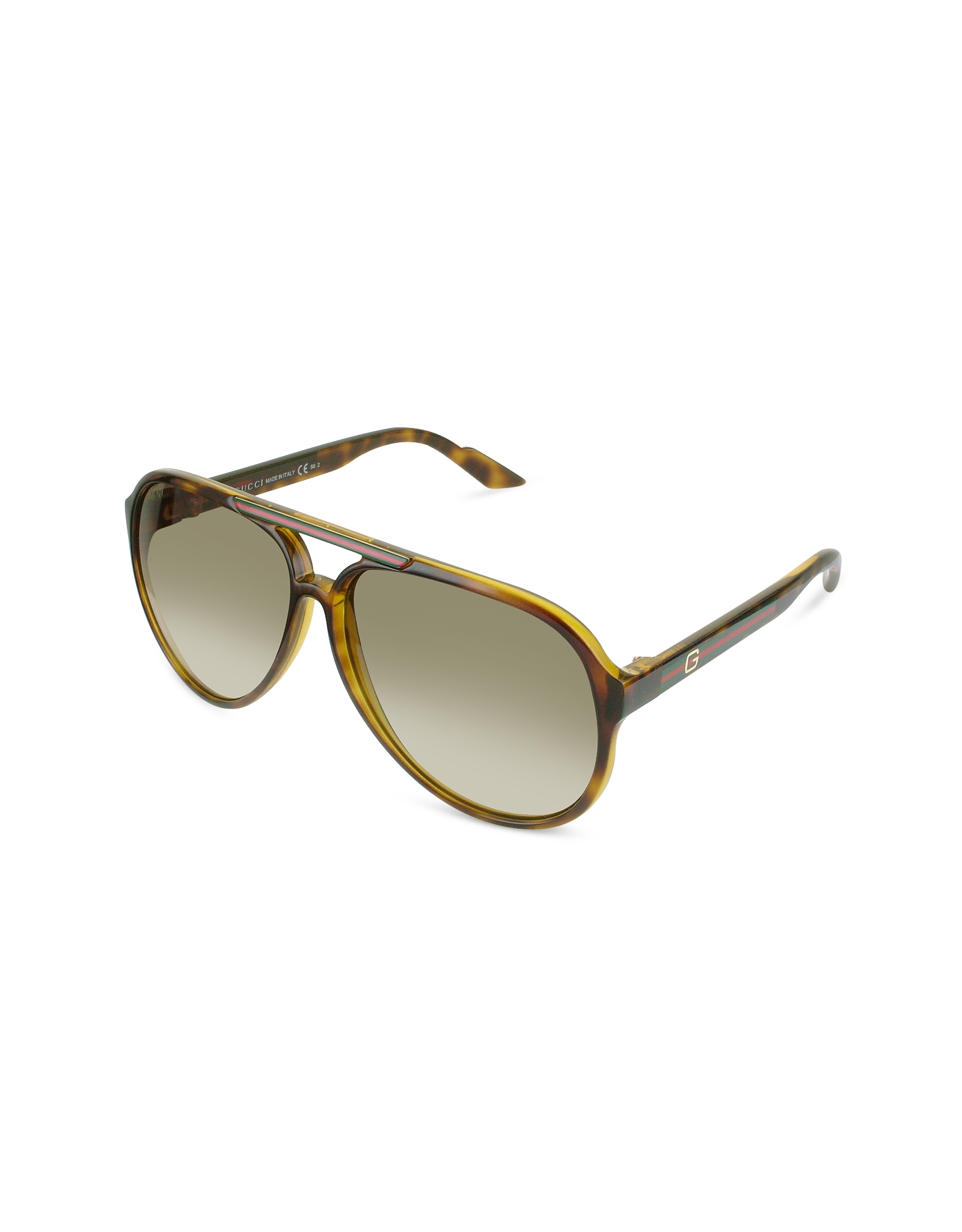 gucci havanagradient brown logo aviator sunglasses product 1 6634891 323666683