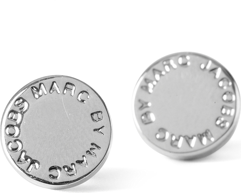 Marc Jacobs Logo Disc Stud Earrings In Metallic Lyst Gallery