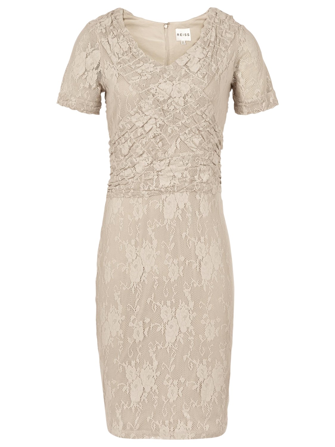 Reiss Lace Cross Front Dress in Gold ( champagne) | Lyst