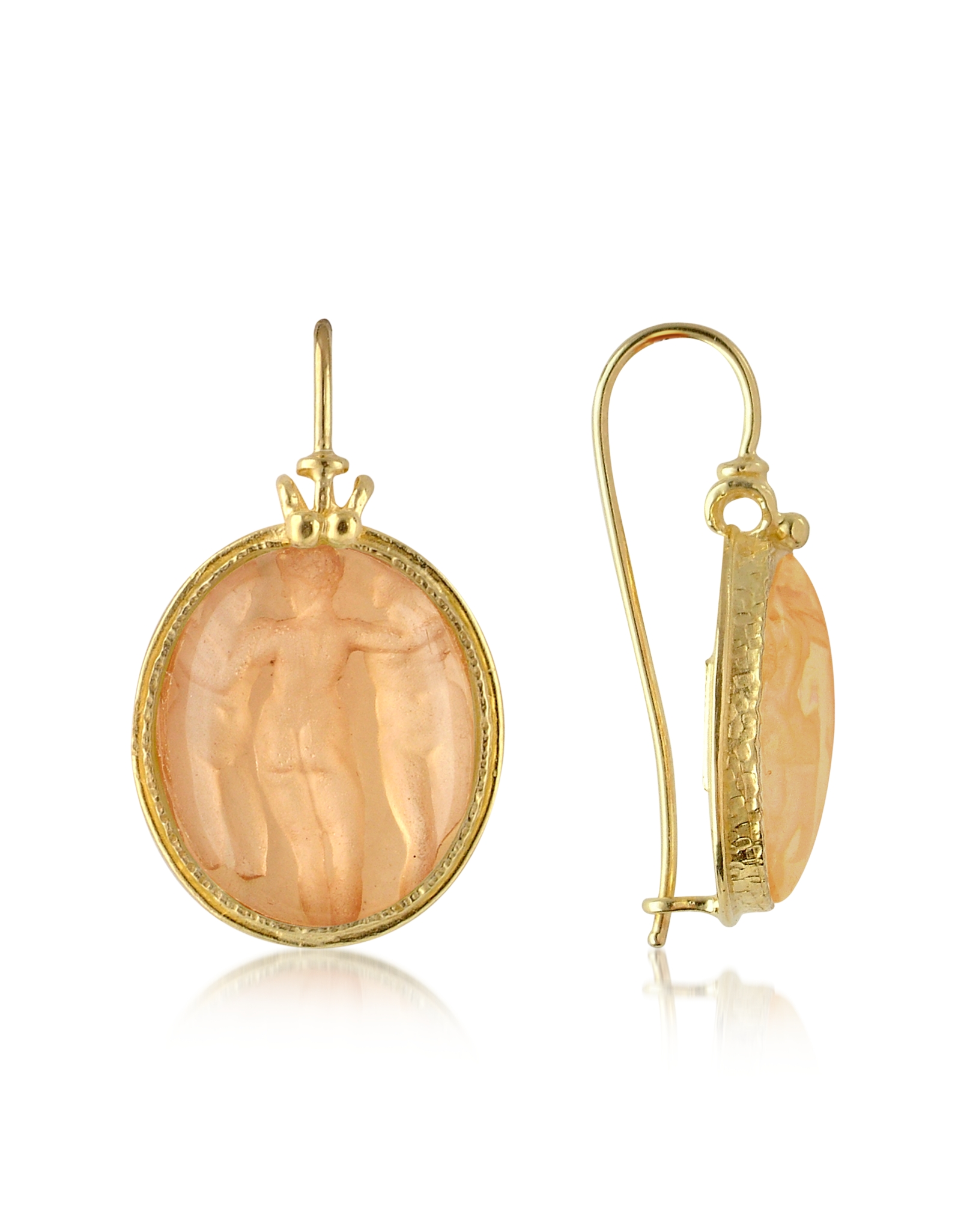 Tagliamonte Three Graces 18K Gold Mother Of Pearl Cameo Earrings in