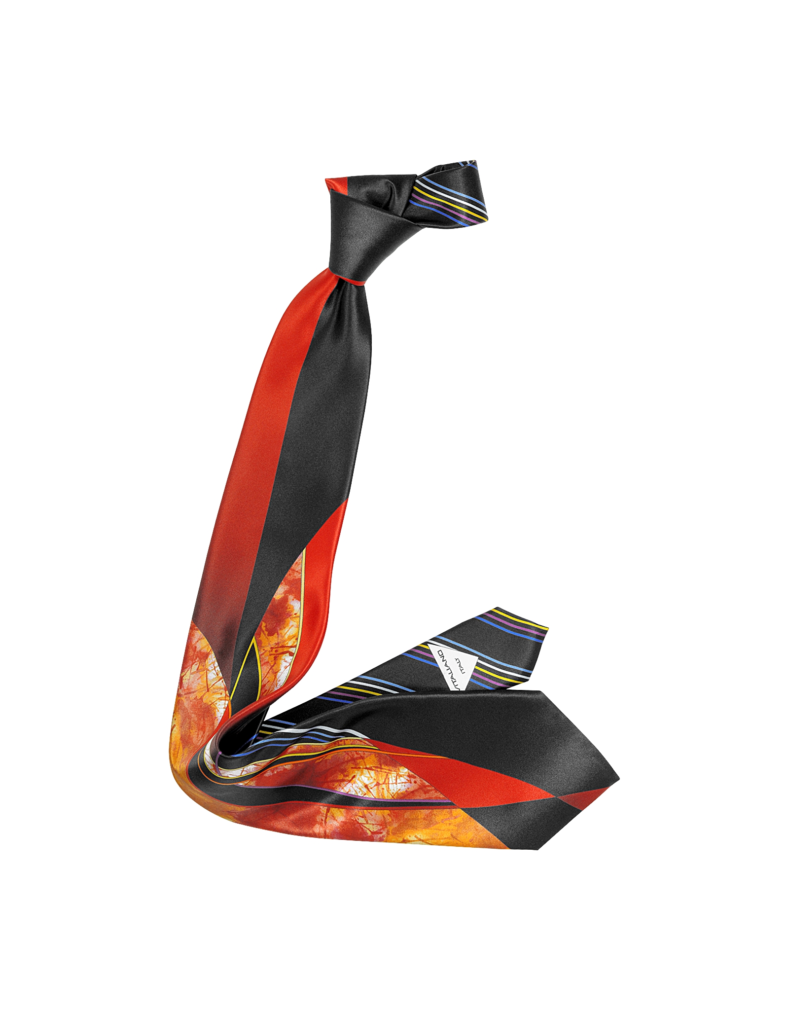 pleated silk tie