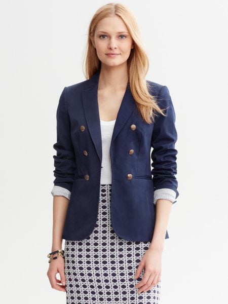 Banana Republic Faux Double Breasted Blazer in Blue (fall navy) | Lyst