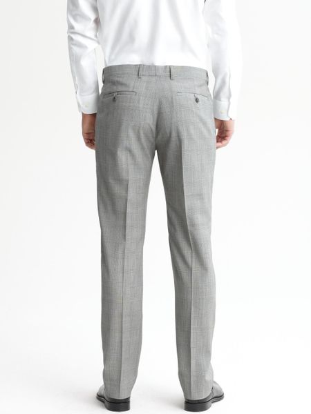 Banana Republic Tailored Grey Plaid Wool Suit Trouser in Gray for Men ...