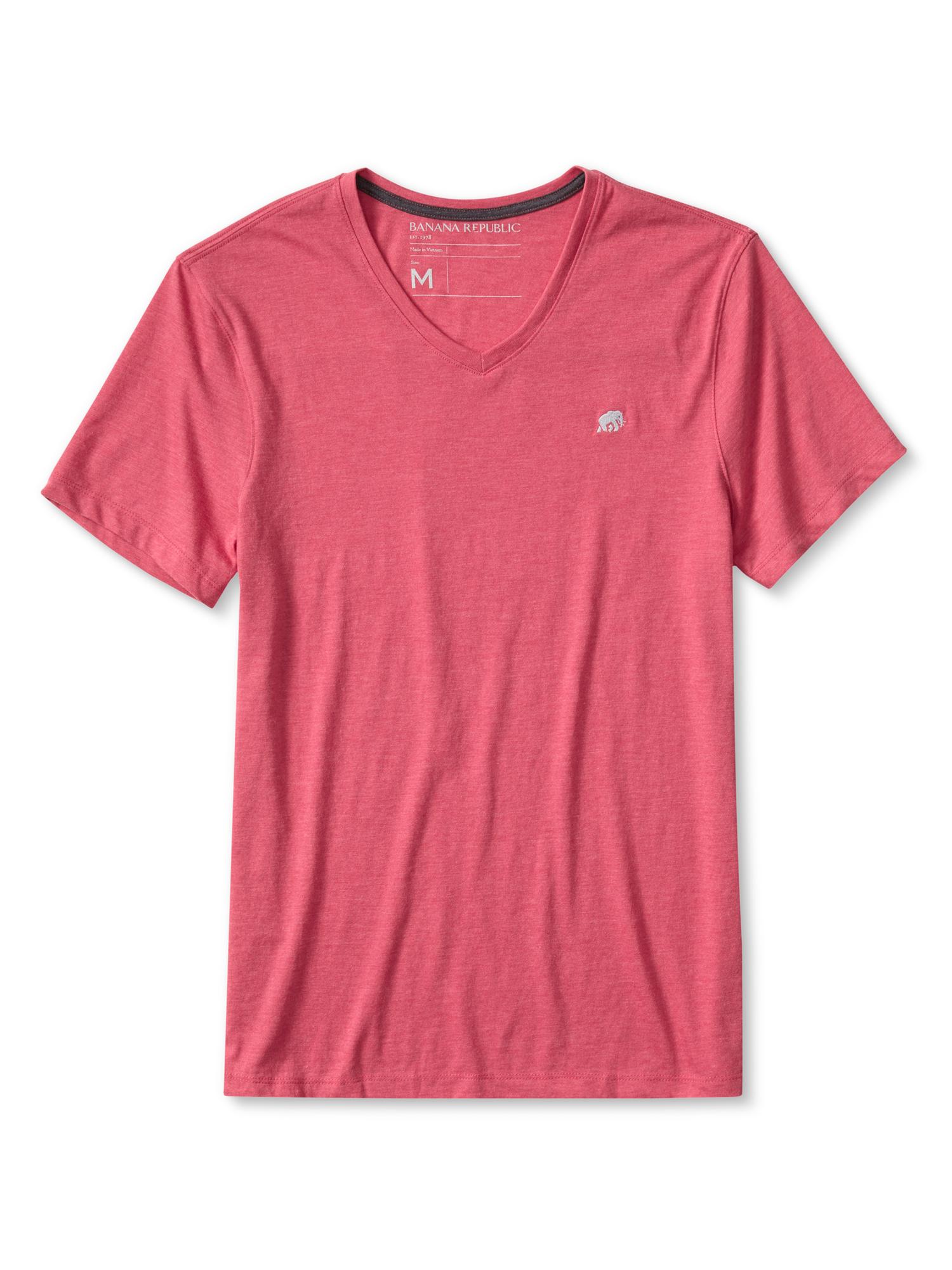 Banana Republic Signature V Neck Tee in Pink for Men (heliconia) | Lyst