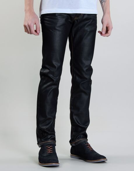 Edwin London Slim Jeans in Black for Men ( washed black coated denim ...