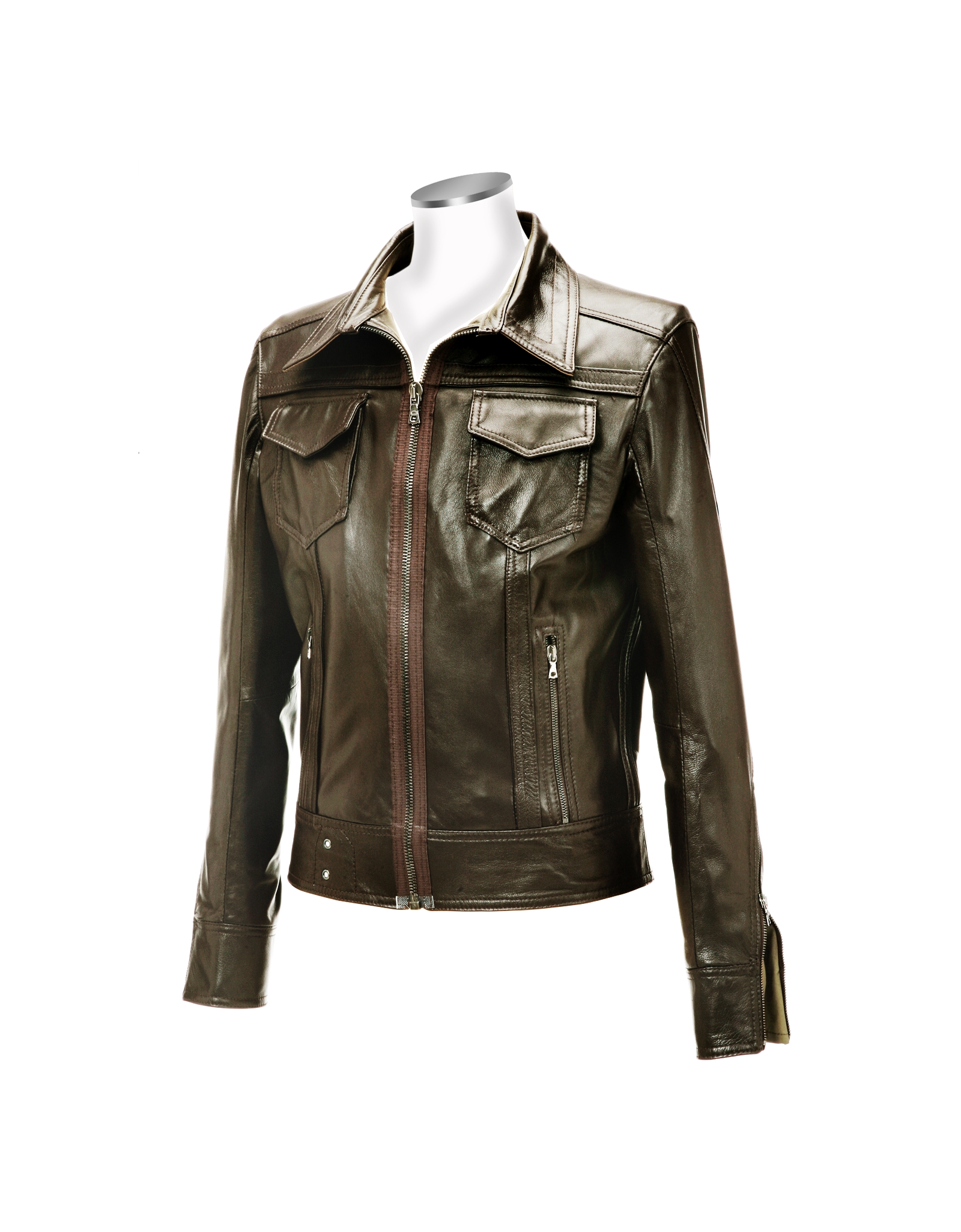 Forzieri Dark Brown Italian Leather Motorcycle Jacket In For Gallery