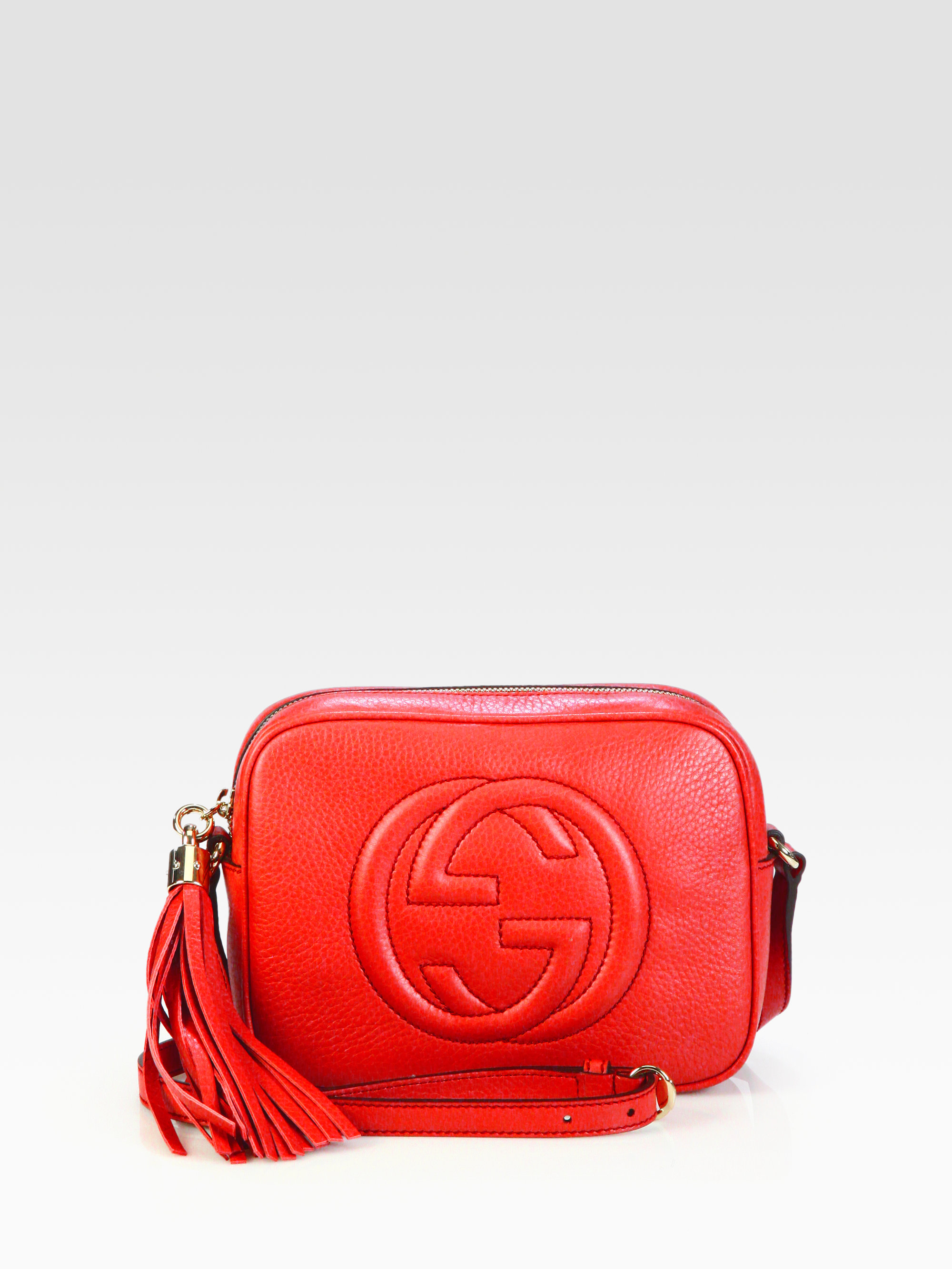 Gucci Soho Leather Disco Bag in Red | Lyst