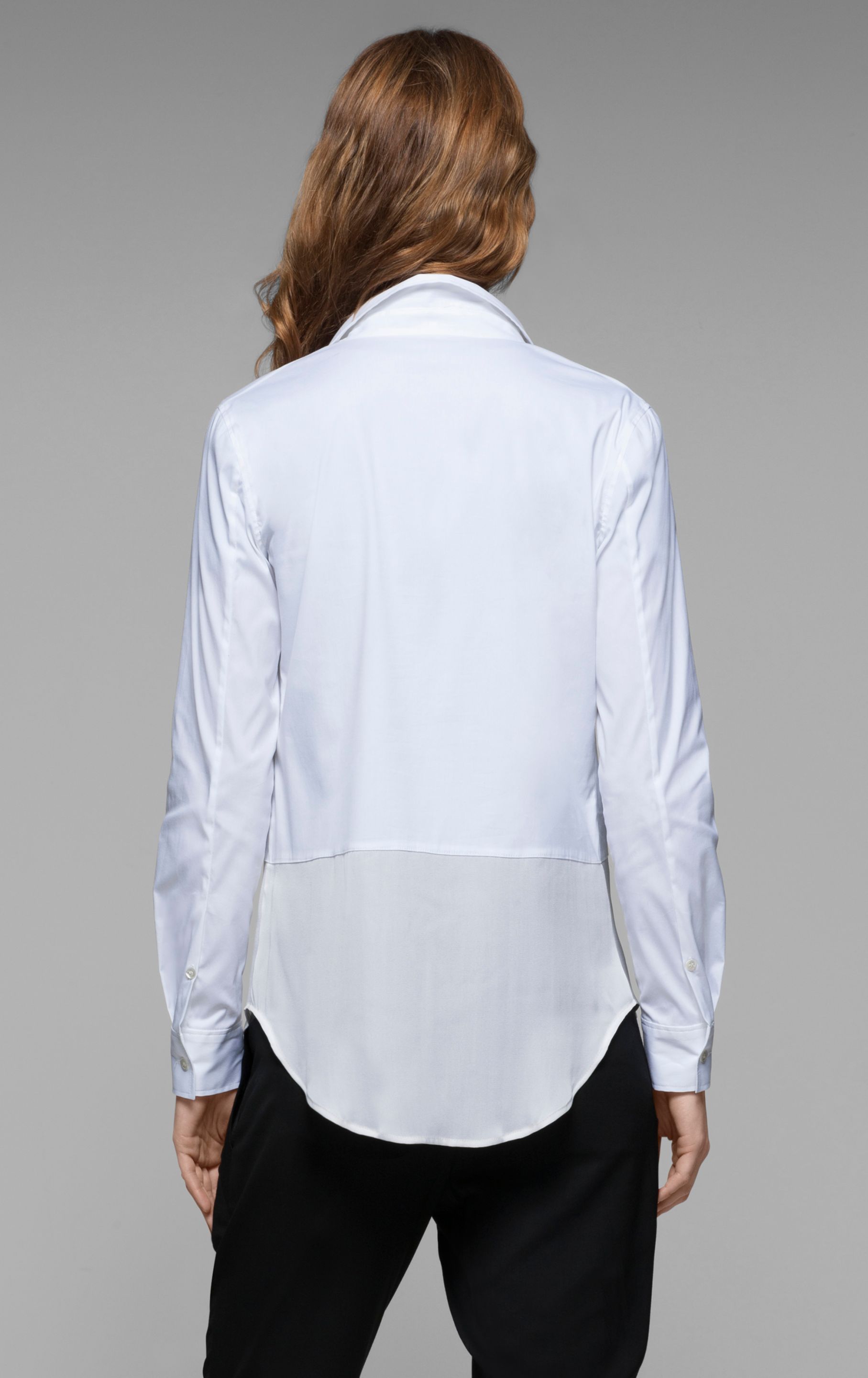 stretch cotton white blouse