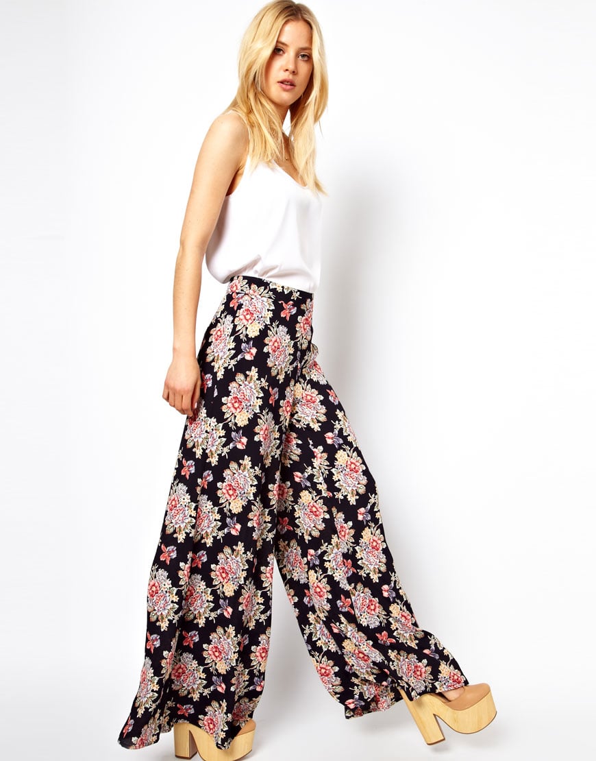 Lyst - Asos Wide Leg Trousers In Vintage Floral