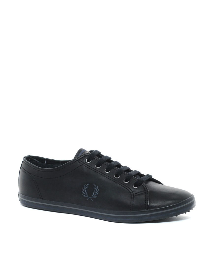 fred perry kingston black leather
