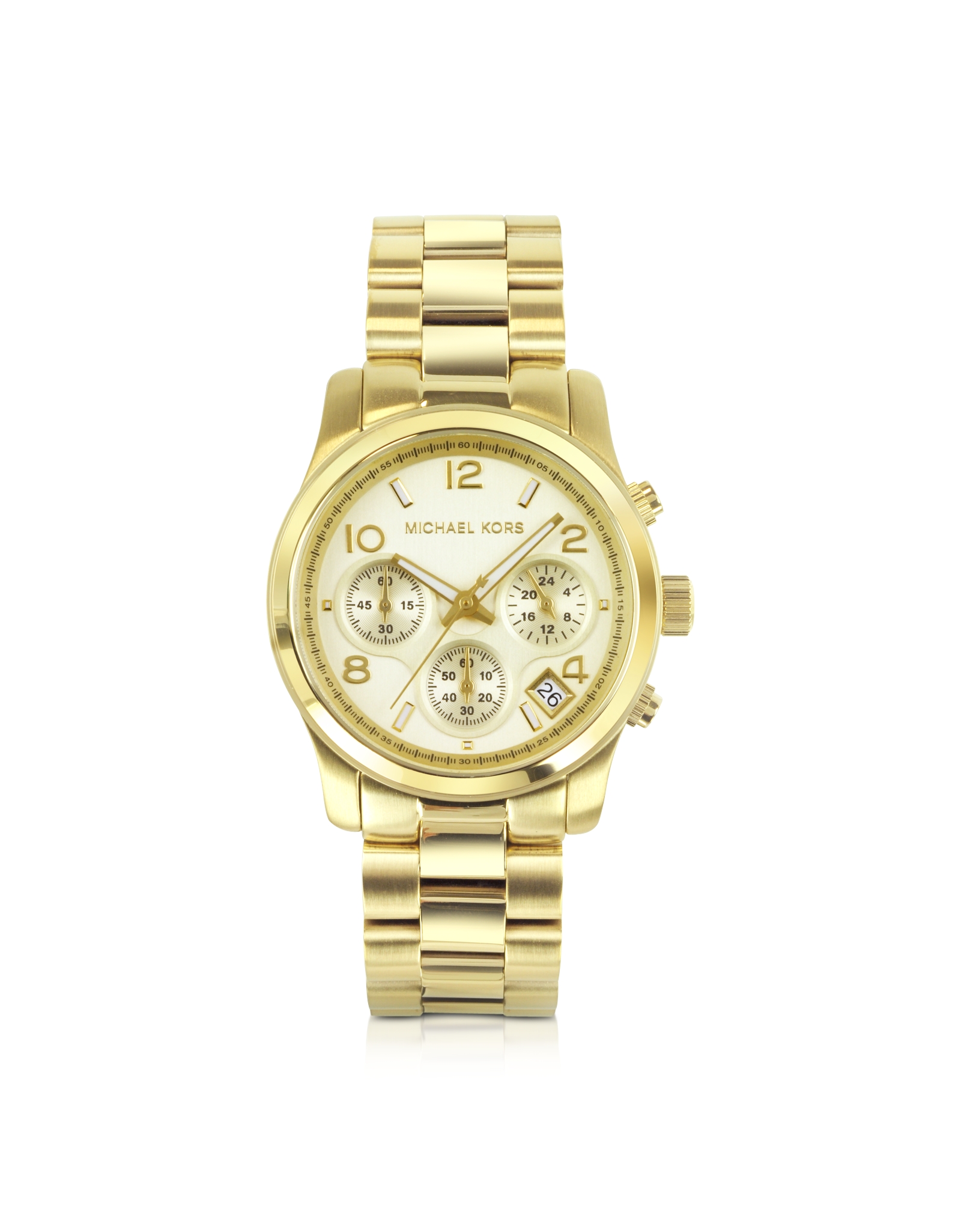 Lyst Michael kors Womens Chronograph Runway Goldtone Stainless Steel