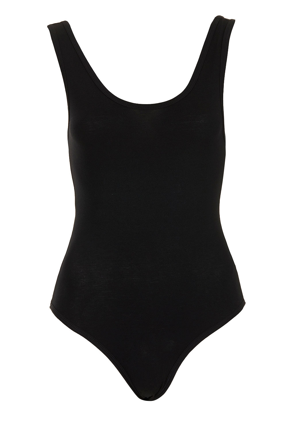 Lyst - Topshop Petite Basic Vest Body in Black